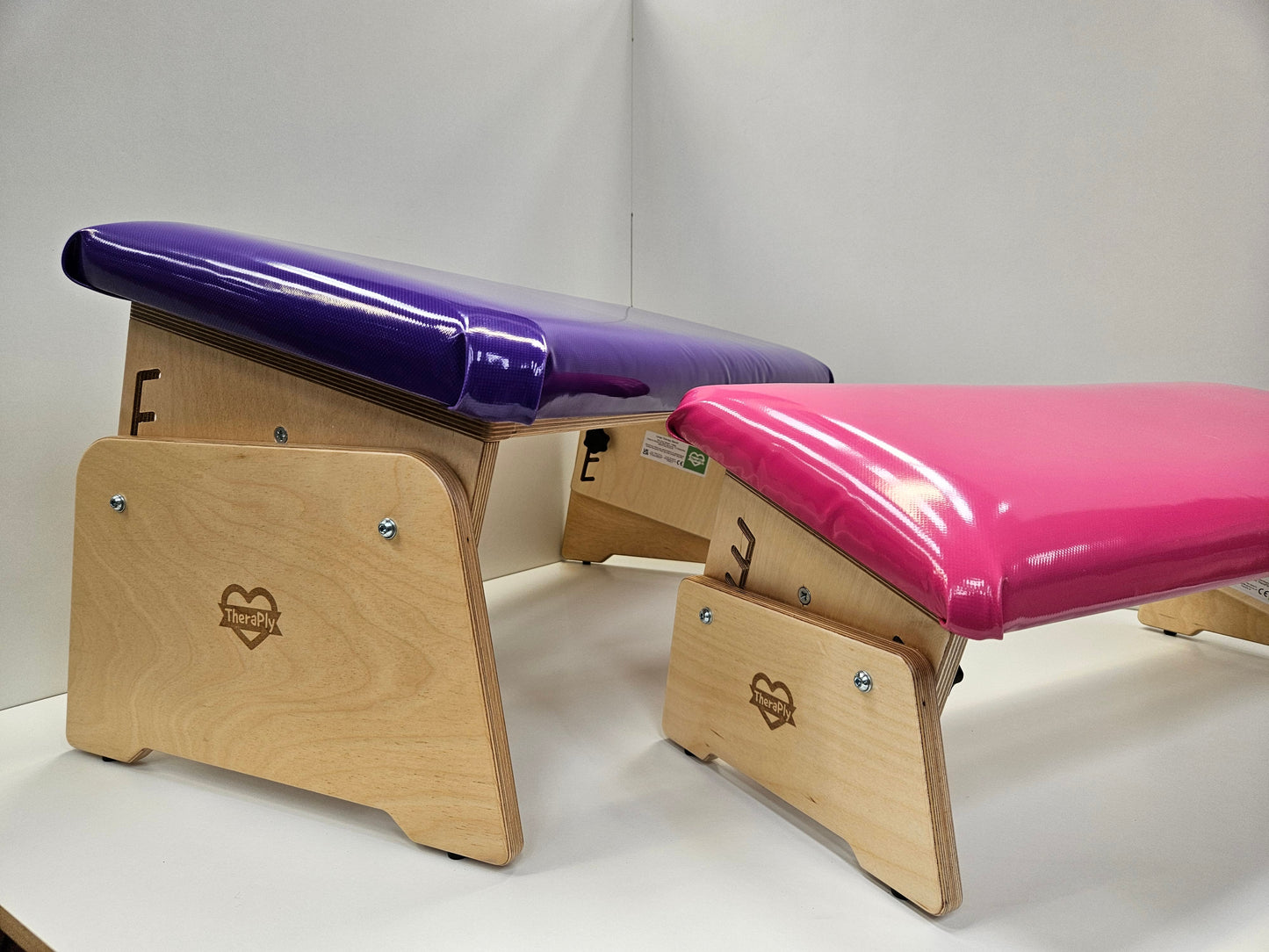 Purple and Pink TheraPly therapy benches